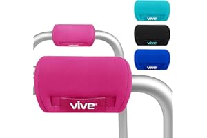 Vive Walker Handle Cushions - Padded Hand Covers - Soft Cushion Padding Medical for Folding Rolling Wheelchair, Rollator Handle, Senior, Elderly Grippers - Crutch Handle Pad Grips - Mobility Aid