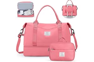 HYC00 Travel Duffel Bag with Shoes Compartment, Shoulder Weekender Overnight Bag for Women,Travel Tote Bag Sports Gym Bag with Toiletry Bag