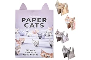 DIY Paper Cats Origami Kit, Cute Animals Shaped 3D Origami Kit, Christmas Decoration Kits, Fold Your Own Papers Cat Figures, 