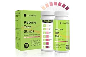 LUANERL Ketone Test Strips 200 Count (100×2 Bottles) – Upgraded 7-Color Ketone Urine Test Strips for Monitor Ketosis – Keto, Low-Carb, Atkins & Paleo Diet Tracker, Ketone Test Kit with Color Chart on Bottle