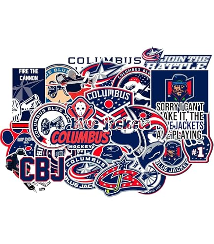 29-Piece Columbus Blue Jackets Fanart Vinyl Sticker Pack - 2-2.5 Inch Waterproof Stickers Featuring Stinger Mascot