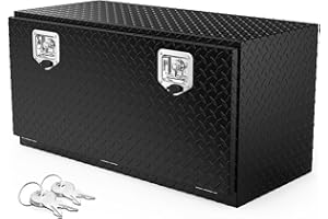 TUFFIOM 36" Aluminum Truck Bed Tool Box with Dual Lock & Keys,Heavy Duty Diamond Plate Trailer Tool Box,Tool Storage Organizer Chest for Pick up,Truck Bed,ATV,RV Trailer