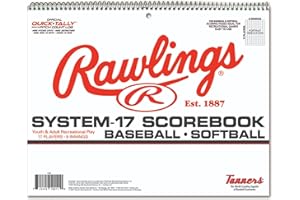 Rawlings | System-17 Baseball & Softball Scorebook | 9-Inning Scorebook for 17 Players | Spiral Binding