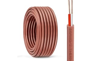 YDDECW Thermostat Wire - 18/2 10FT Solid Copper 18AWG 2 Conductor Power Circuit Cable for Heating & air Conditioning Equipment, doorbells and Other Indoor/Outdoor Low Voltage Applications Use