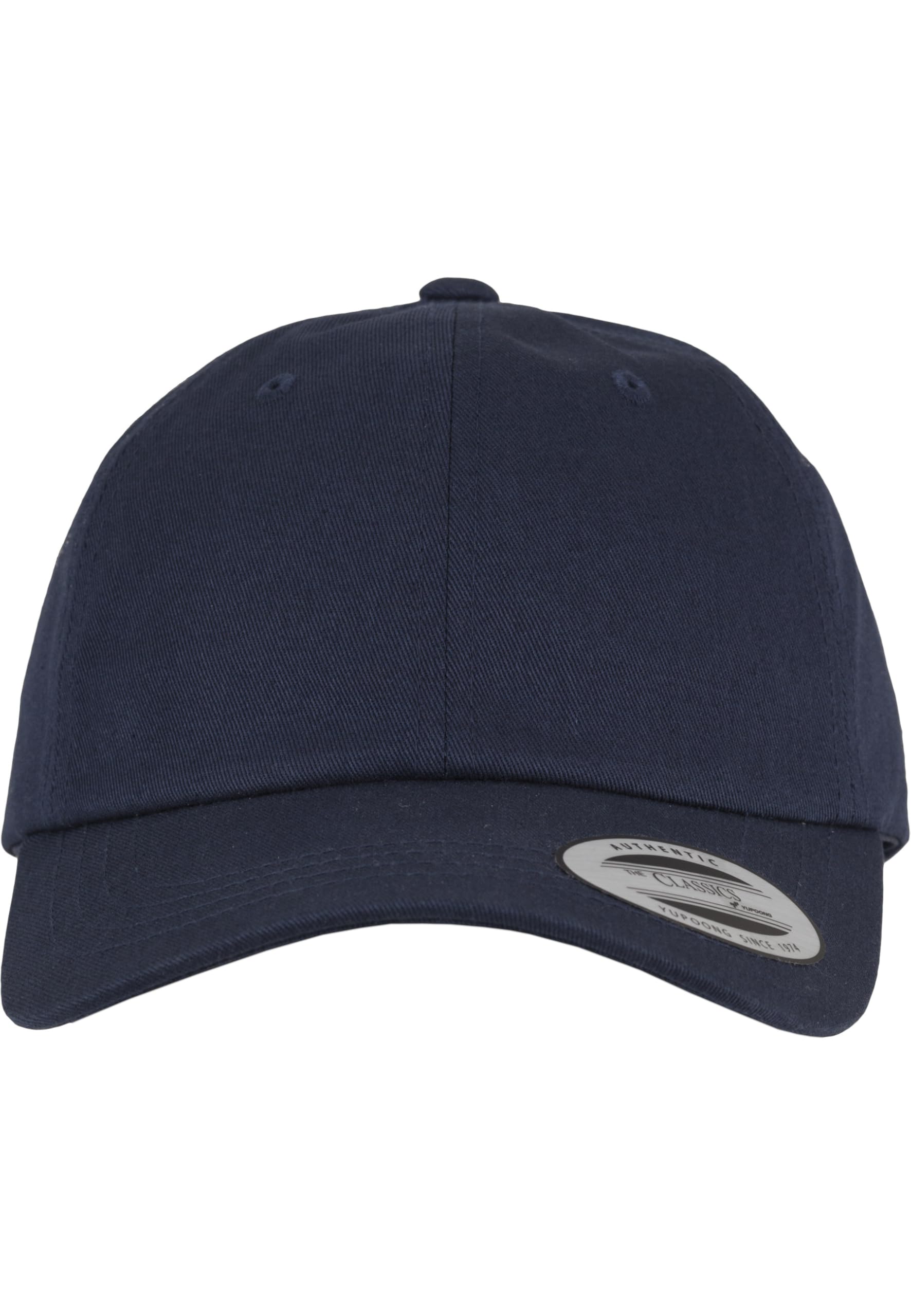 Yupoong Flexfit Low Profile Cotton Twill Unisex Dad Hat Cap für Damen und Herren, 6 Panel Baseball Cap unstructured mit Messingverschluss, navy, One Size