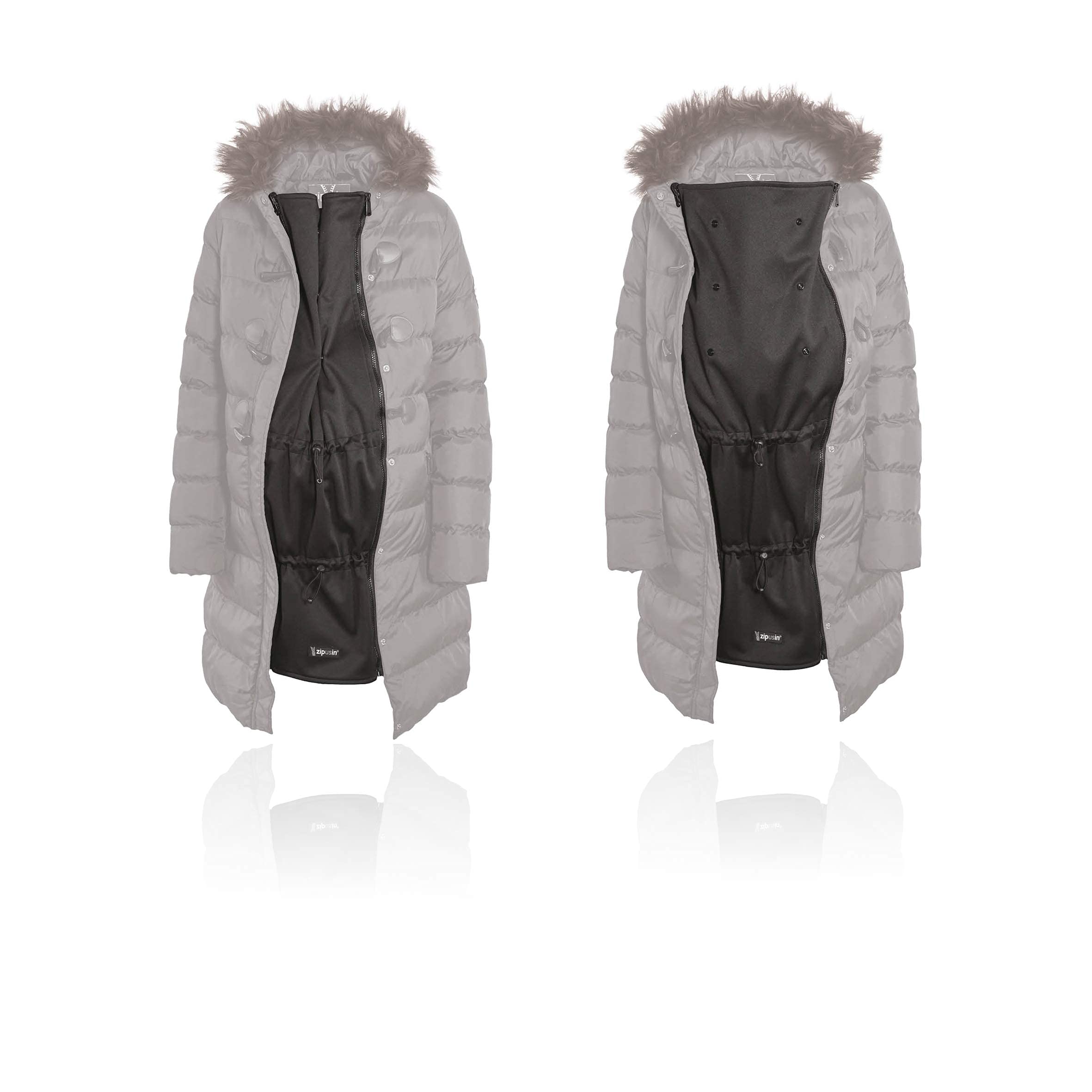 Zip Us In Maternity Jacket Expander Panel - Coat Extender to Expand Your own Jacket Through Pregnancy and for Babywearing with a Carrier