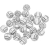 uxcell Sports Ball Beads, 24Pcs 15mm - Silicone Round Spacer Focal Beads, Rubber Loose Print Sports Beads for Keychain Making Pens DIY Crafts Necklace Bracelet Lanyard (Volleyball)