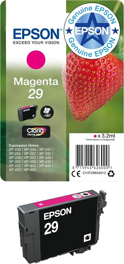 Epson Strawberry Magenta Ink Cartridge for Expression Home XP-445 Series