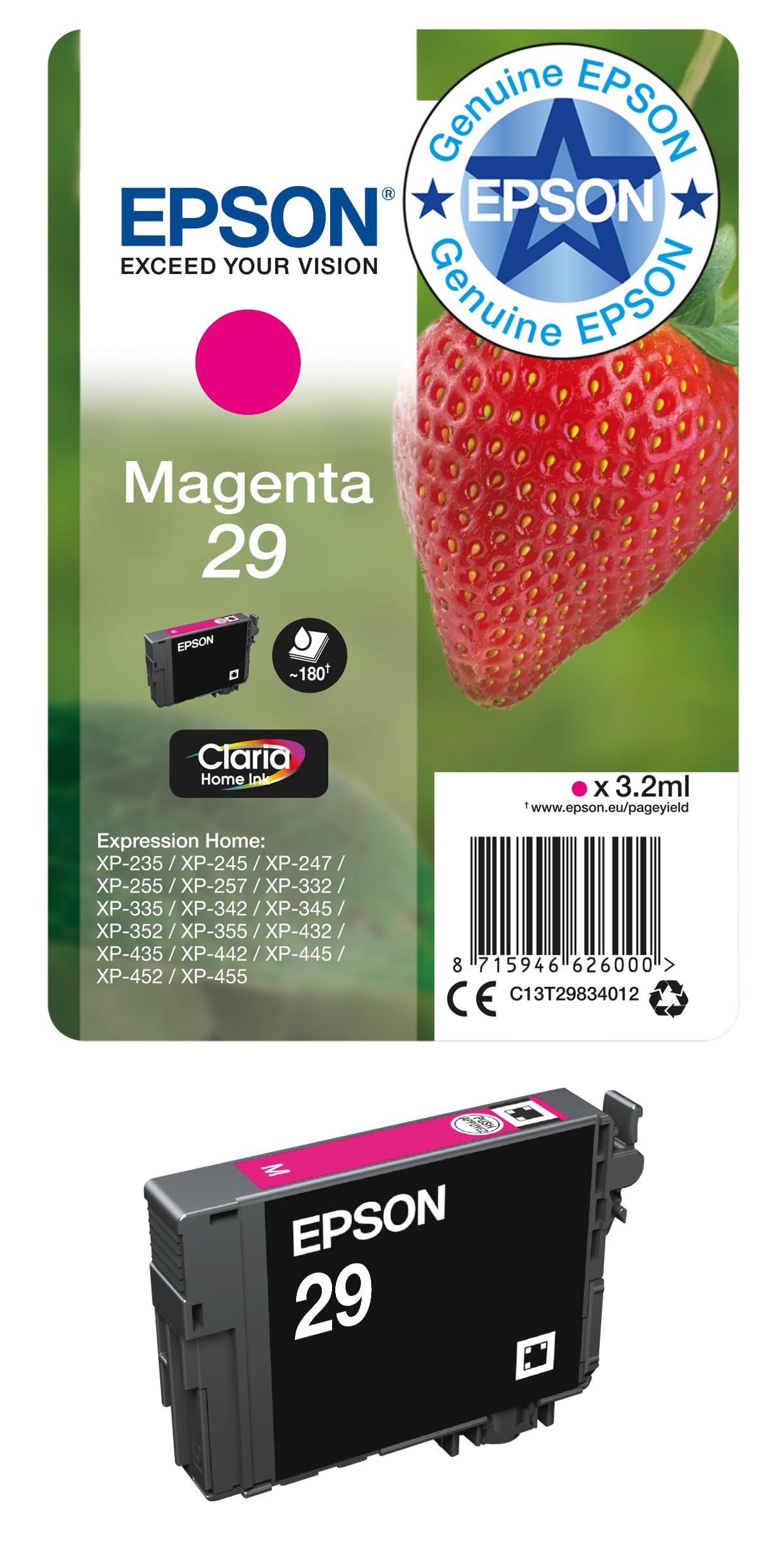 EPSON Strawberry Ink Cartridge for Expression Home XP-445 Series - Magenta