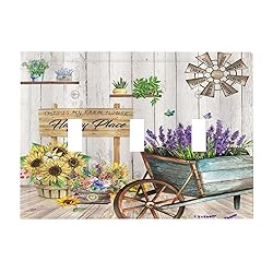 Wpshijia Lilac Lavender Sunflower 3 Gang Light