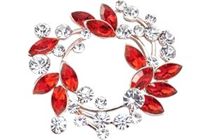 Gyn&Joy Clear Crystal Rhinestone Floral Wreath Pin Brooch BZ005