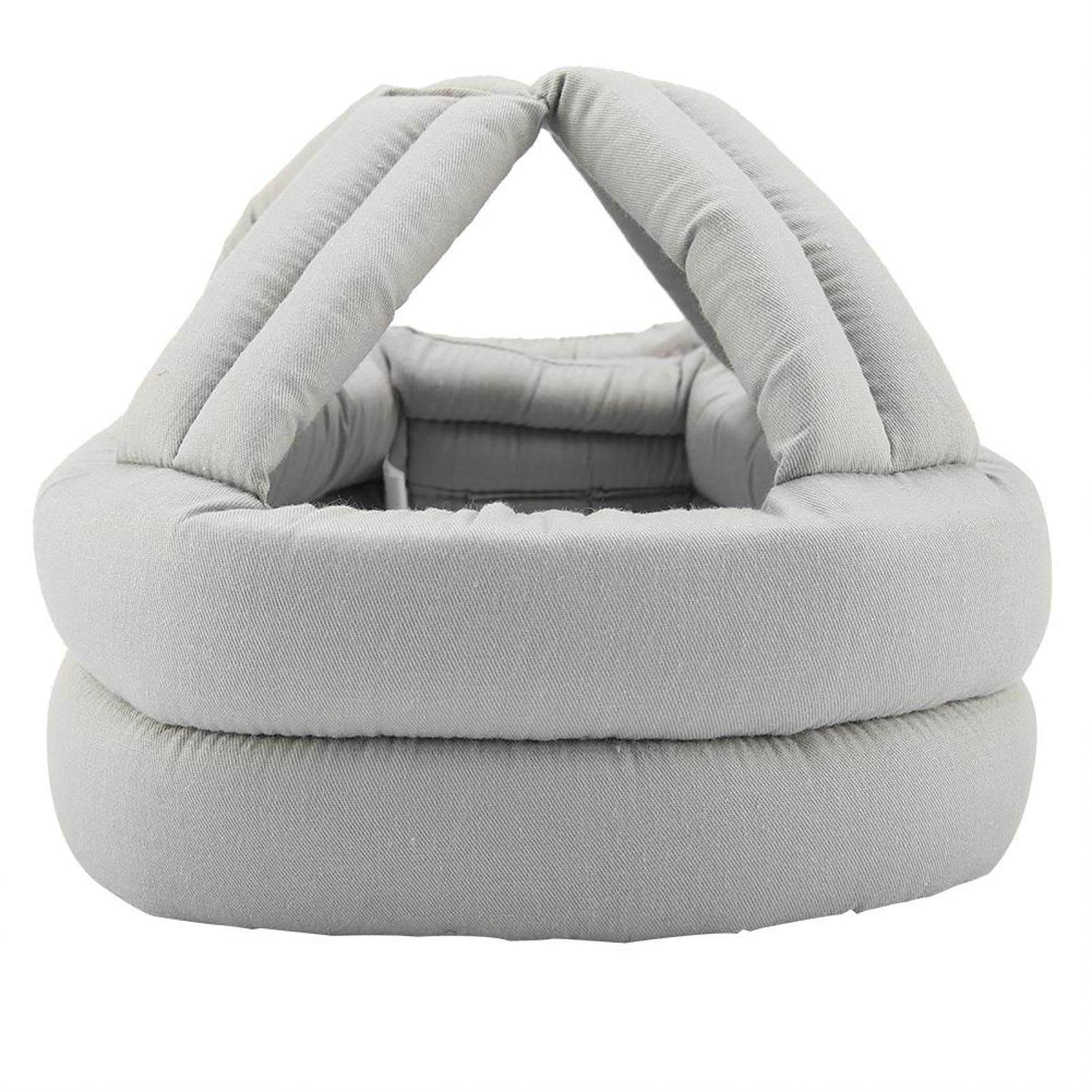 Protective Hat Elder Pure Cotton Breathable Safety Head Helmet Pillow Helmet Avoid Collision Fall Prevention Adjustable with Lace(Light Gray lace)