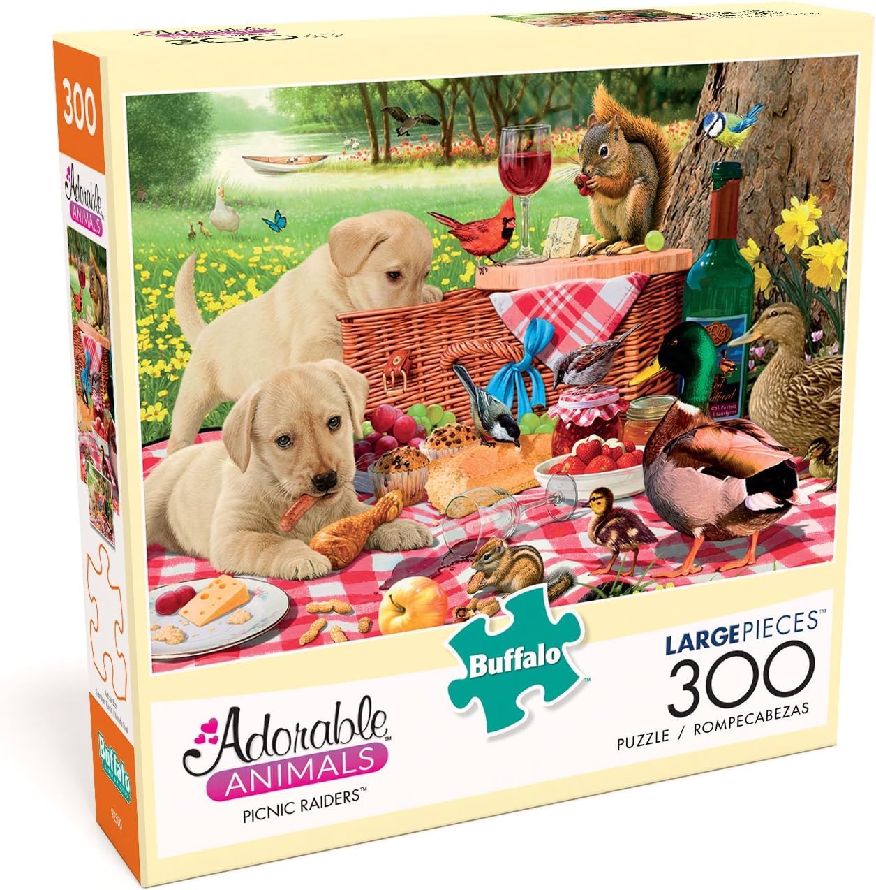 Photo 1 of Buffalo Games - Steve Read - Picnic Raiders - Large Piece Jigsaw Puzzle For Adults - Challenging Puzzle Perfect for Game Nights - Finished Size is 21.25 x 15.00