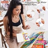 Shuttle Art 48 Color Watercolor Set Half Pan 2 Brushes 10 Brushes Pad Palette view 9