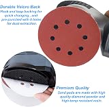 XBrand 50 Pcs 125mm Sanding Discs 40 Grit 8 Hole Hook Loop for Orbital Sander view 5