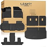 LASFIT Floor Mats & Cargo Liner with Backrest Mat for Chevy Traverse 2024-2026 (Only 7 Seats) & GMC Acadia 2024-2026 (Only 7 Seats) & Buick Enclave 2025-2026, All Weather TPE Custom Fit Floor Liners