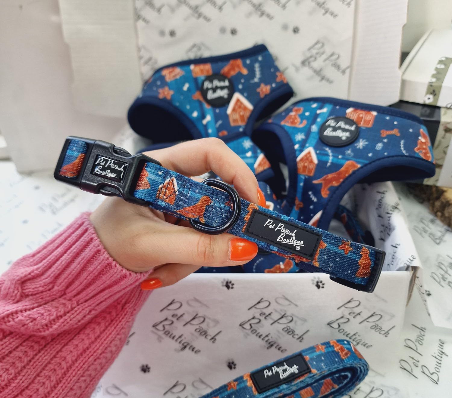 GINGERBREAD BISCUIT DOG COLLAR XS