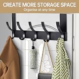 AUXHCYL Over Door Hooks Stainless Hanger Coat Rack 33lb 15kg Black view 3
