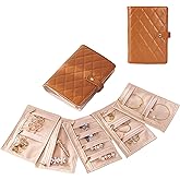 DOXINGKAI Travel Jewelry Organizer Case, Graduation Gifts for Women Girls, Jewlery Storage Book Binder and Clear Velvet Pouch Jewlery Bag for Rings Necklaces Earrings Bracelets