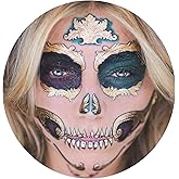 Tattoocrew 2 x Dia de los Muertos Face Halloween Temporary Tattoo, Day of the Death Sugar Skull