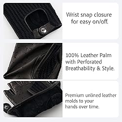 Hanotolo Fingerless Driving Gloves for Men– Soft