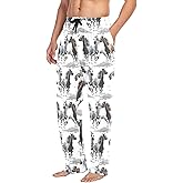 KOCOART Running Horse Mens Pajama Pants Cotton Watercolor Soft Men's Pajama Bottoms Mens Lounge Sleep Pants with Drawstring Medium