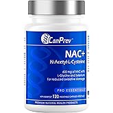 CanPrev NAC+ N-Acetyl-L-Cysteine Supplement, 120 Vegan Caps 120-Day Supply - 600mg NAC with L-Glycine & Selenium - Promote He
