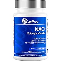 CanPrev NAC+ N-Acetyl-L-Cysteine Supplement, 120 Vegan Caps 120-Day Supply - 600mg NAC with L-Glycine & Selenium - Promote He