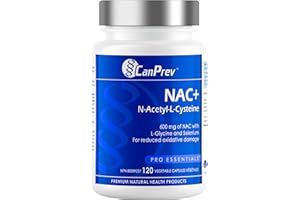 CanPrev NAC+ N-Acetyl-L-Cysteine Supplement, 120 Vegan Caps 120-Day Supply - 600mg NAC with L-Glycine & Selenium - Promote He