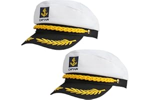 Youbinzi Yacht Sailor Hat, Navy Captain Cap, Adult Marine Admiral Costume, White