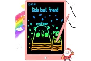 BUKEBU LCD Writing Tablet Doodle Board,10.5 inch Colorful Drawing Pad,Electronic Drawing Tablet, Drawing Pads,Travel Gifts for Kids Ages 3 4 5 6 7 8 Year Old Girls Boys (Pink)