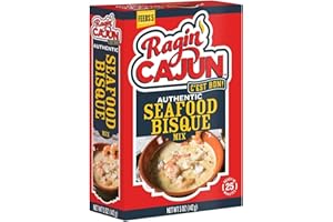 RAGIN' CAJUN FIXIN'S Ragin' Cajun Rich Seafood Bisque Mix - 5 oz Box, No MSG, Authentic Louisiana Creole Shrimp Soup, Perfect for Quick Family Meals, Gourmet Crab Crawfish Stew, Easy Cajun Recipe with Premium Creole Flavor
