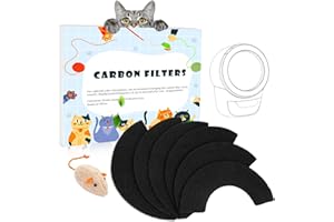 KROPBOM 6 Pack Carbon Filters Compatible with Litter Box Robot 4, Thickened Carbon Filters Refill to Absorbs Odors Controls Moisture Keeps Home Smelling Fresh Automatic cat Litter Box