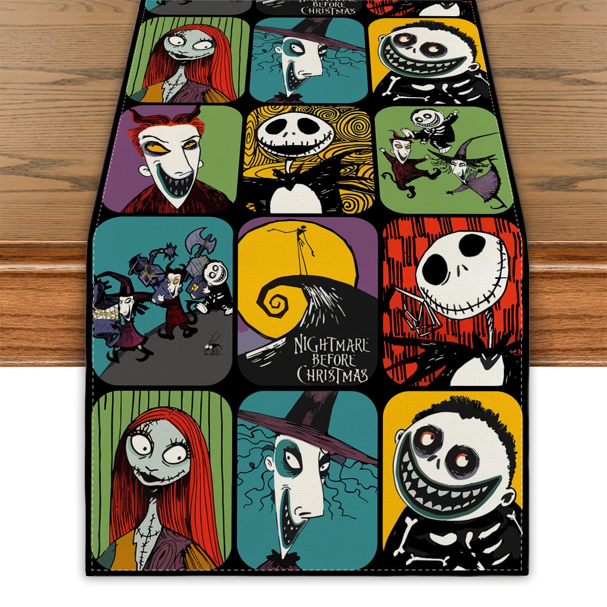 Photo 1 of Halloween Table Runner Table Cover Holiday Gothic Decor Day of The Dead Halloween Decorations for Home Party