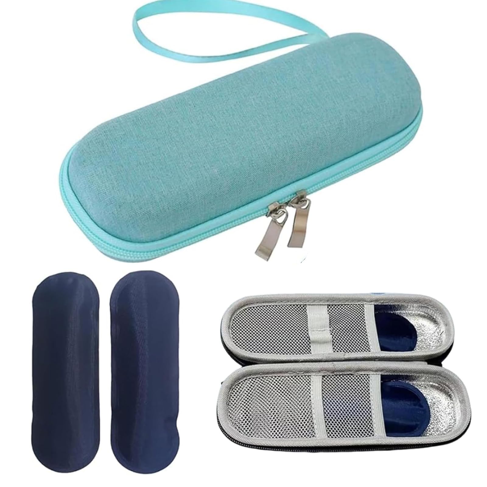 Insulin Travel Case, Portable Diabetic Cooler with 2 Ice Packs, Insulin Pen Case Organizer (Green)