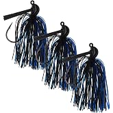 Reaction Tackle Flipping Jigs for Bass Fishing, Weedless Jig Head with Silicone Skirt for Pike, Walleye and Muskie Fishing (3-Pack)