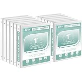 SUIN 1-Inch 3-Ring-Binder, Customizable Clear View Cover, for US Letter Size 8-1/2 x 11'', Perfect for Office/School (White - 12 Packs)