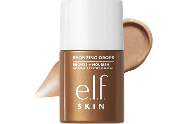 e.l.f. SKIN Bronzing Drops, Liquid Face Tinted Serum with Vitamin E & Sunflower Oil, Vegan & Cruelty-Free, Fair Gold