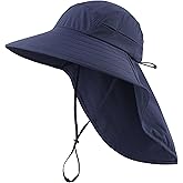 Home Prefer UPF 80+ Sun Hat for Men Women Wide Brim Sun Hat with Neck Flap Summer Safari UV Protection Gardening Fishing Hat