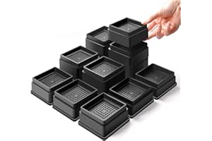 Sunifier Bed Risers Heavy Duty Adjustable 1-4 inch, Stackable Furniture Risers Up to 5000 LBs, Table Couch Sofa Lifts Risers for Frame Legs (Black,1-4 inch)