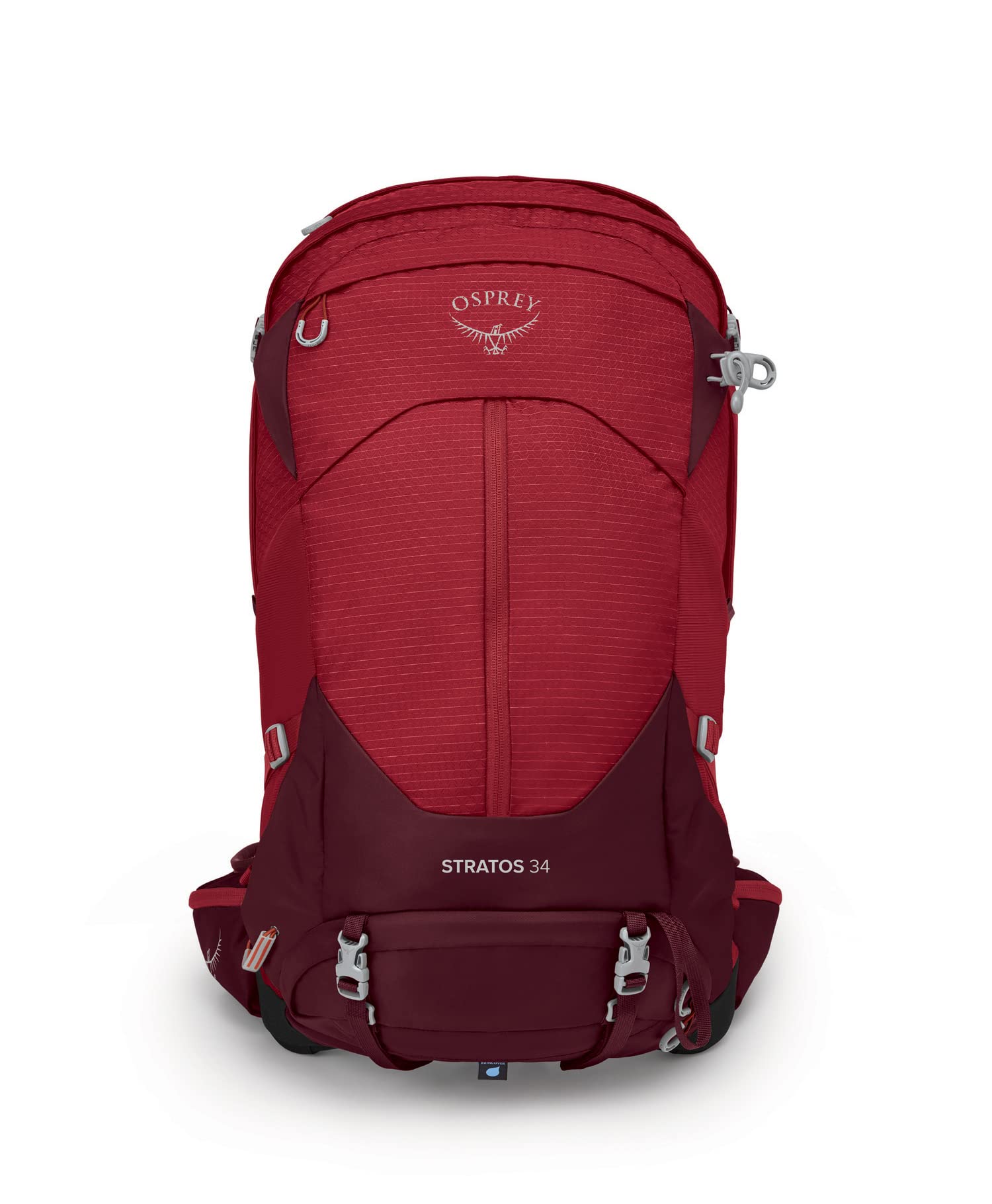 Osprey Stratos 34L Men's Hiking Backpack, Poinsettia Red