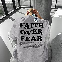 Kelxjia Christian Shirts for Men Faith Over Fear