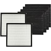 PUREBURG WK01234QPC Replacement Filter Compatible with Oreck WK10002QPC & Airvantage Plus Pet WK10052QPC Air Purifiers,2-Pack H13 HEPA + 4 x Activated Carbon Pre-Filter Air Clean