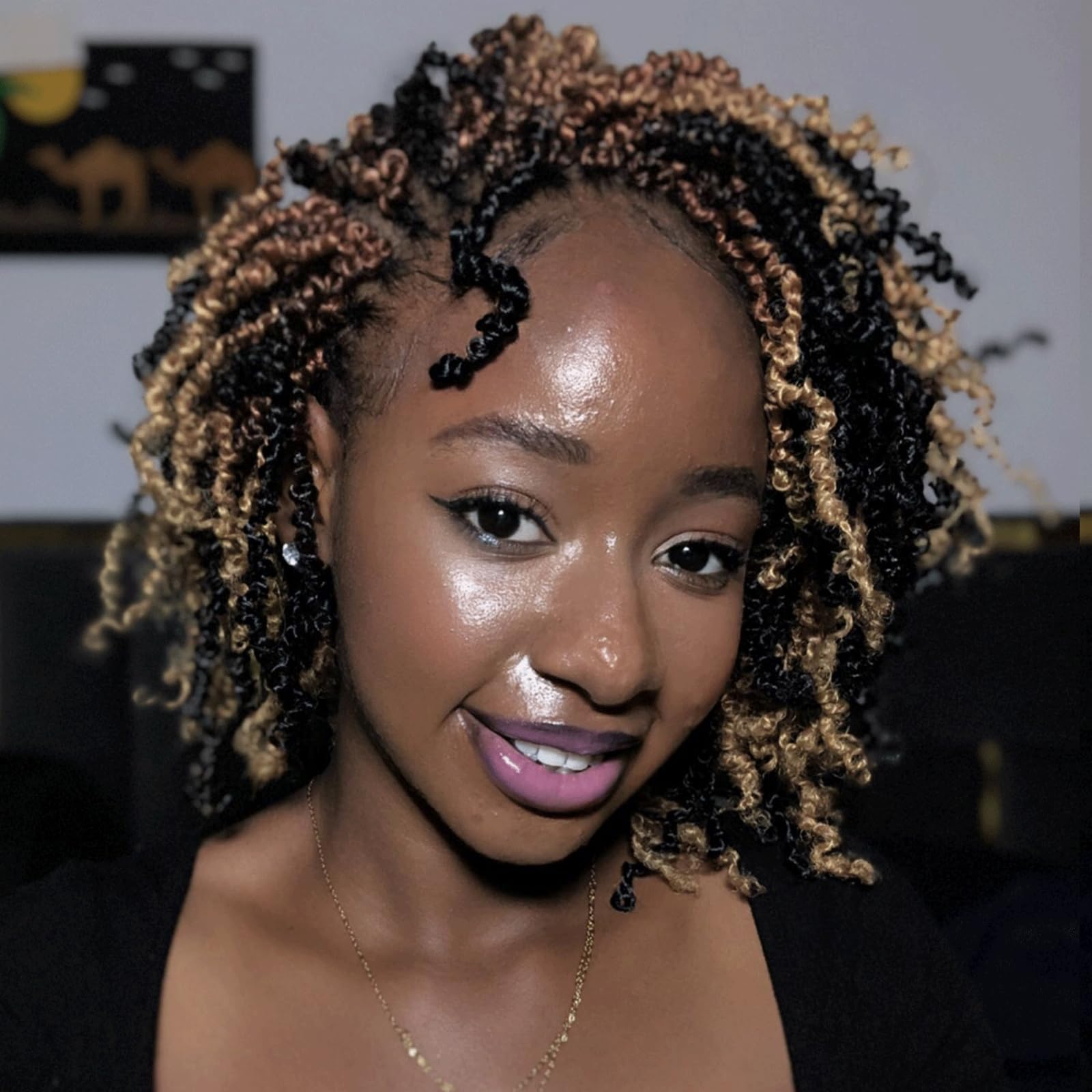 Toyotress Yanky Twist Crochet Hair - 6 Inch Combo Packs Fluffy Spring Mini Twist Passion Twist, Pre-Looped Crochet Braids Braiding Hair (6 Inch, 1B-6P+T27+T30-1P) Image