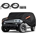 QUYDDC 16-Layer Special Full Car Cover Fit for 2003-2009 Hu-mmer H2, Ultra Heavy 600D Oxford Cloth, All-Weather Protection Summer Sun Exposure and Winter Snow Rain Dust UV, Black