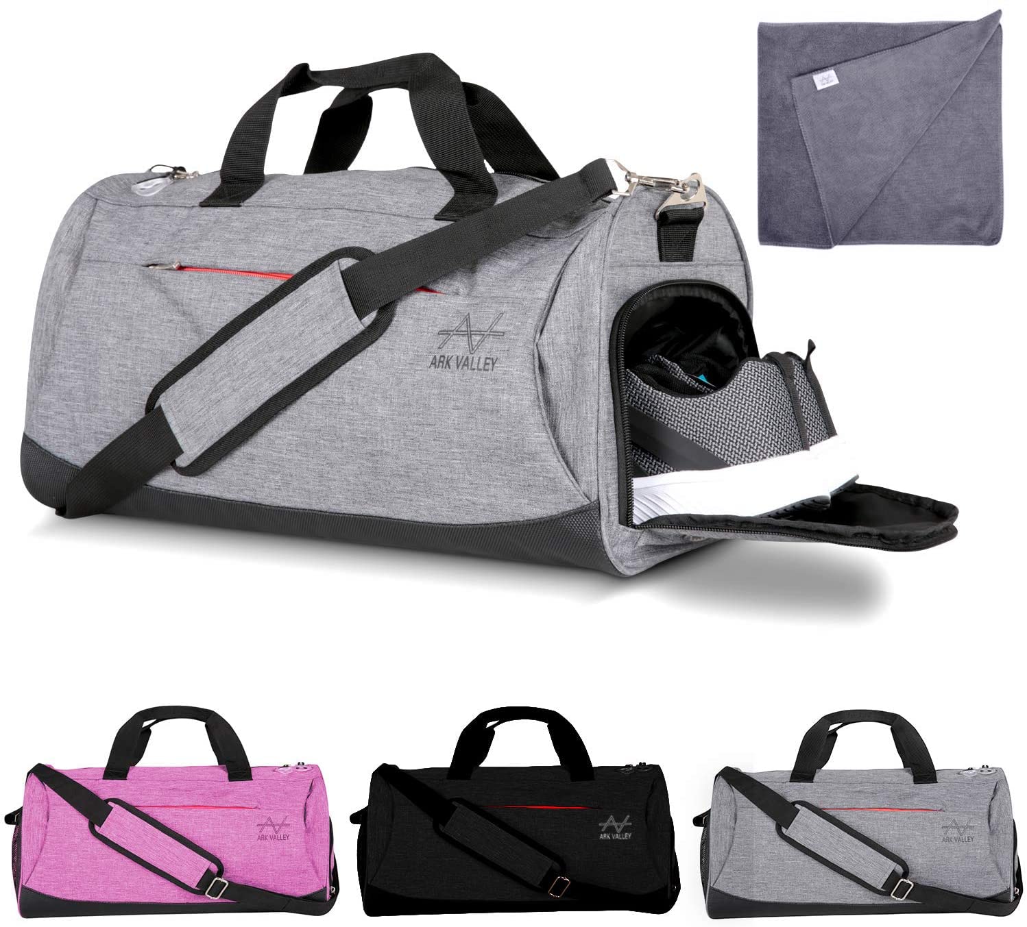 Gym Bag, Sports Duffle bags. Men, womens large holdalls with shoes compartment and wet pocket, ideal for travel, sport, fitness, training. Waterproof, lightweight, multi compartments dry wet separated
