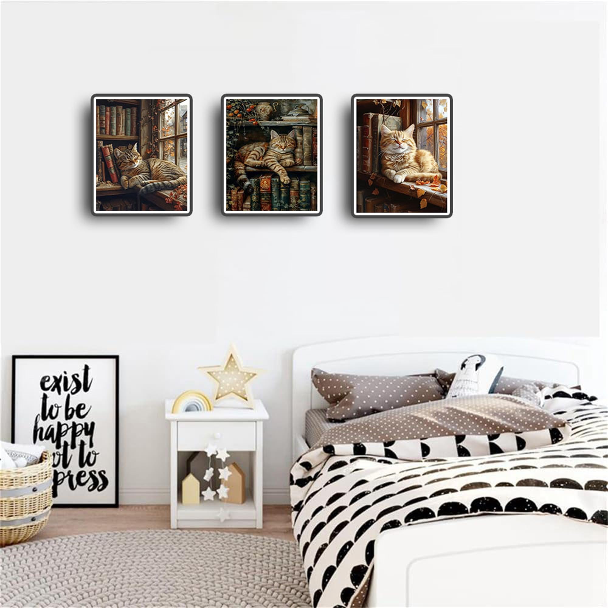 NZNANCHU Wooden Framed Adult Paint by Numbers Kits,Easy Painting by Number Kits on Canvas,Color by Numbers Acrylic Watercolor Gifts for Friends Home Wall Decor (Cats2)