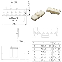 Kidisoii JST Connector Kit 3.96mm Pitch JST-VH 3.96