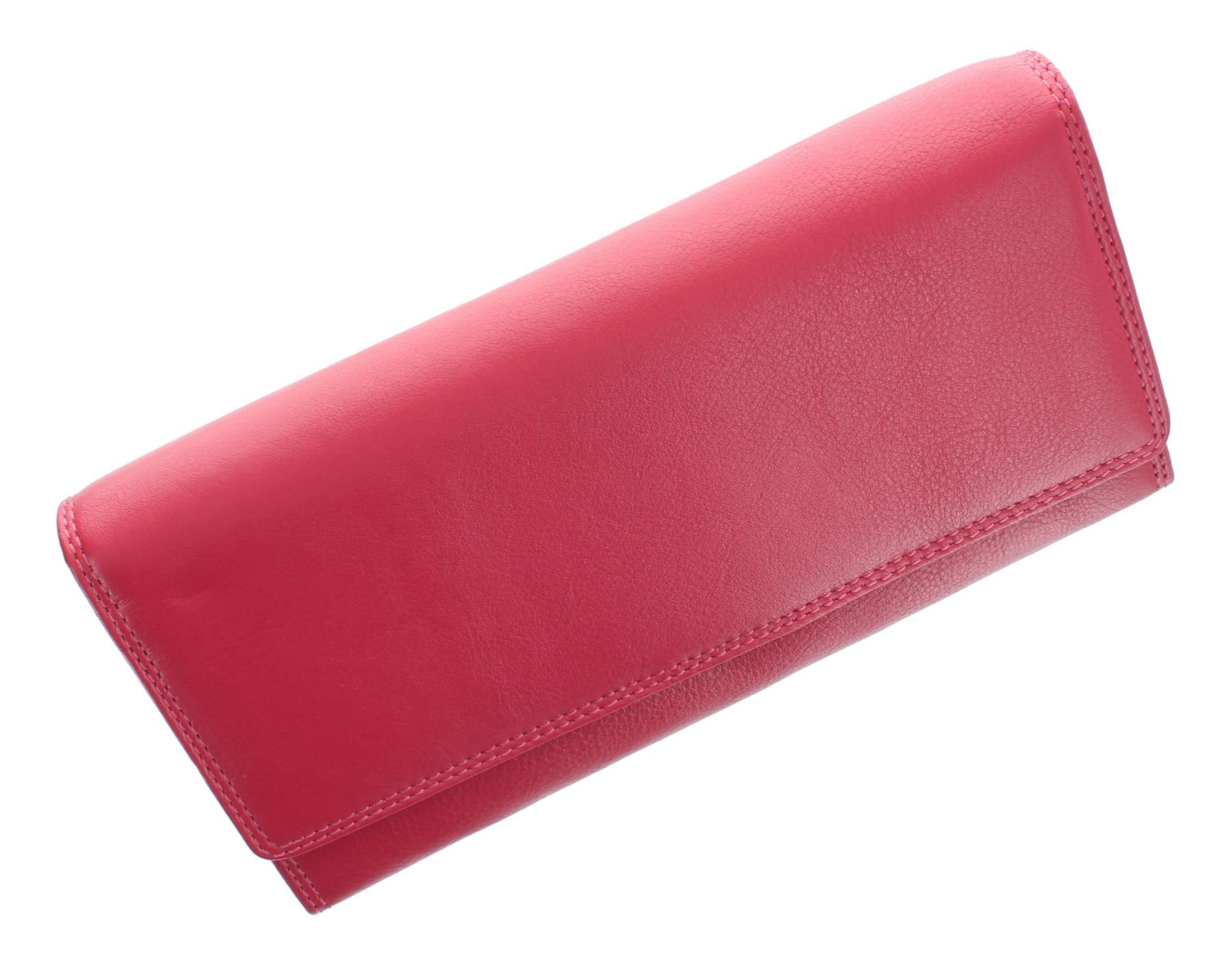 VISCONTI Heritage Collection Buckingham Leather Flap Over Purse RFID Blocking HT35 Fuchsia