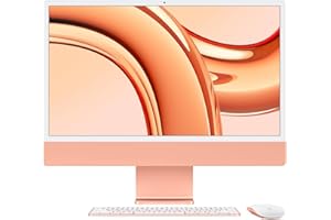 Apple 2023 iMac All-in-One Desktop Computer with M3 chip: 8-core CPU, 10-core GPU, 24-inch Retina Display, 8GB Unified Memory, 256GB SSD Storage, Matching Accessories. Works with iPhone/iPad; Orange